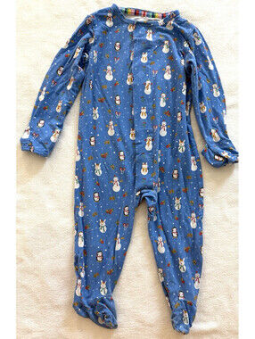 Magnetic Me 3-6 Months Christmas Footed Sleeper Magnetic Pajamas One Piece Blue
